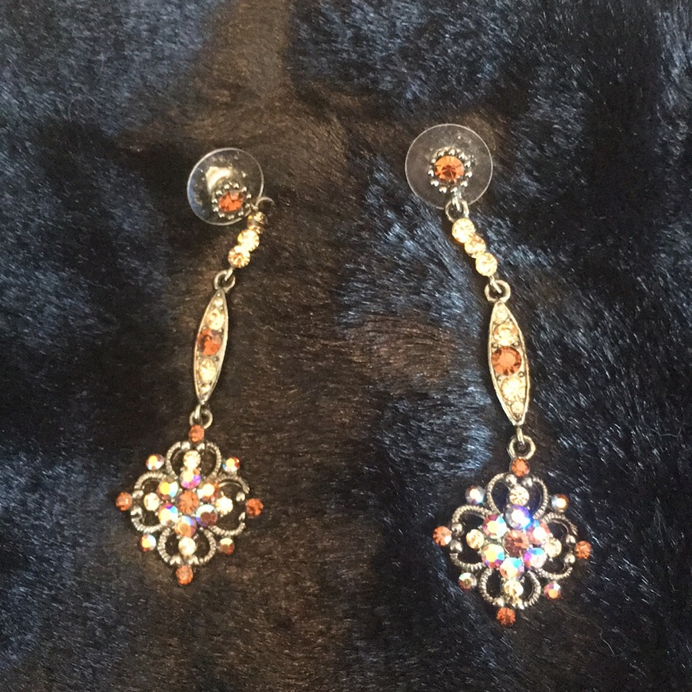 Stunning Vintage Faux Gemstone Dangling Earrings